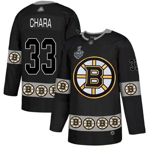 NHL Bruins #33 Zdeno Chara Schwarz Logo 2019 Stanley Cup Final